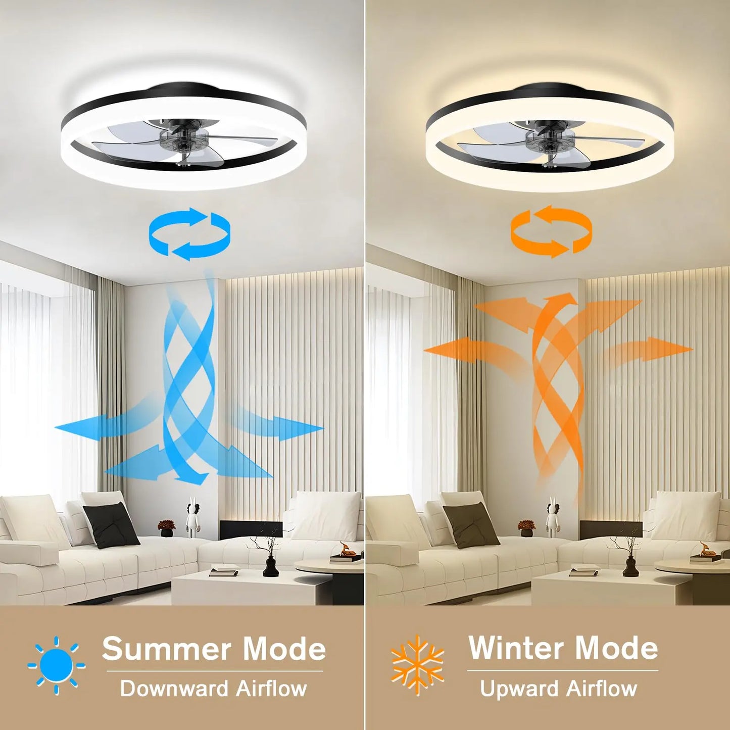 Nowoczesny Wentylator Sufitowy LED z Pilotem – 50 cm