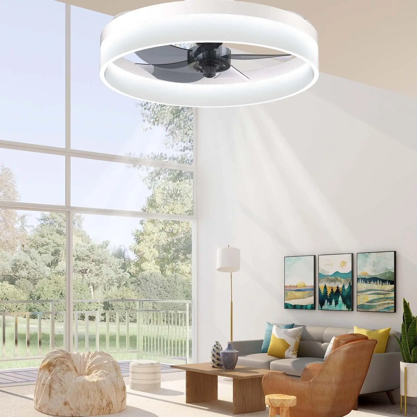 Nowoczesny Wentylator Sufitowy LED z Pilotem – 50 cm