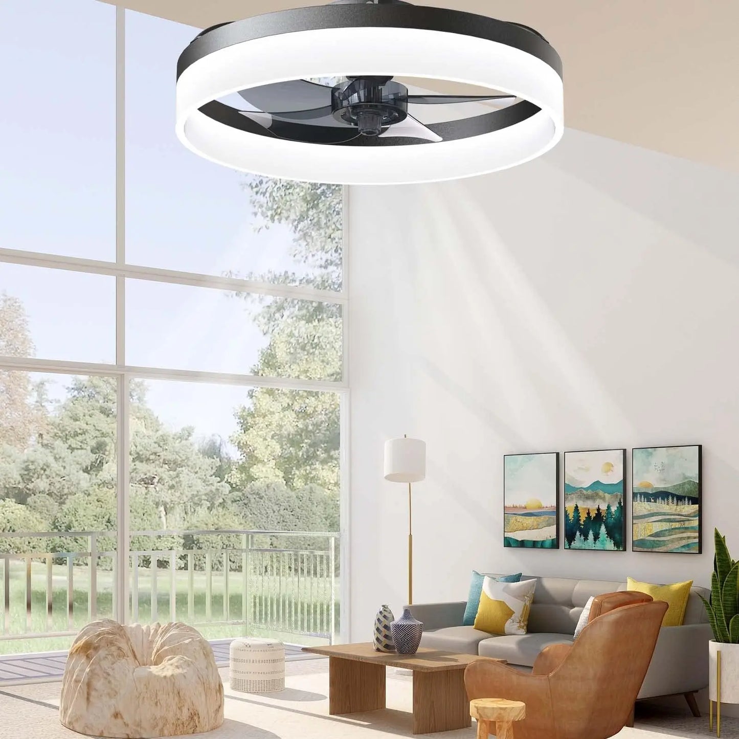 Nowoczesny Wentylator Sufitowy LED z Pilotem – 50 cm